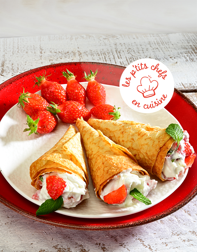cornet de crepe aux fraise recette facile enfants