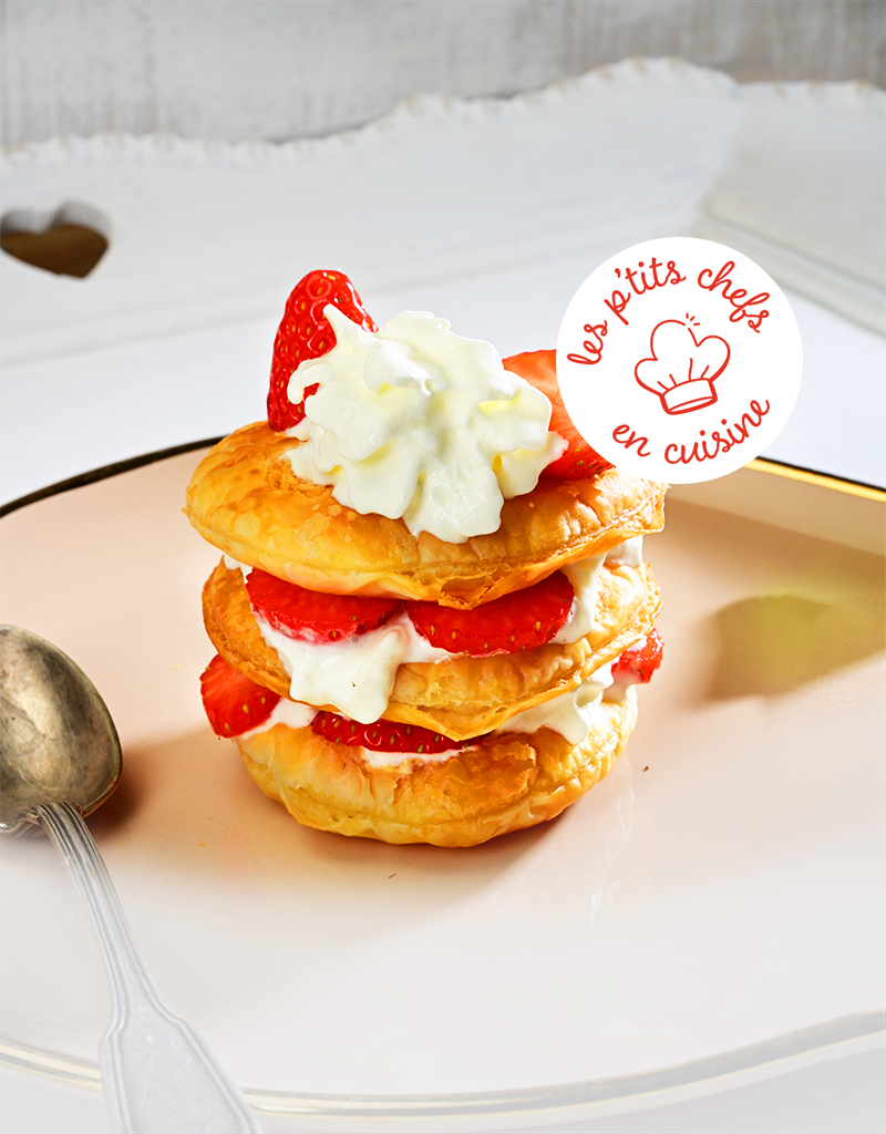 mille feuilles chantilly fraises recette facile enfants