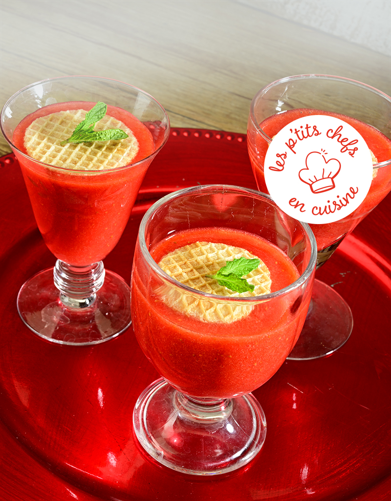 soupe fraises biscuit recette facile enfants